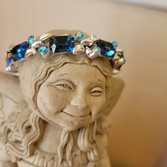 Lisner Bracelet ~ Vintage Faux Sapphire ~ Aurora Borealis ~ Pretty! *See Notes* - Picture 13 of 16